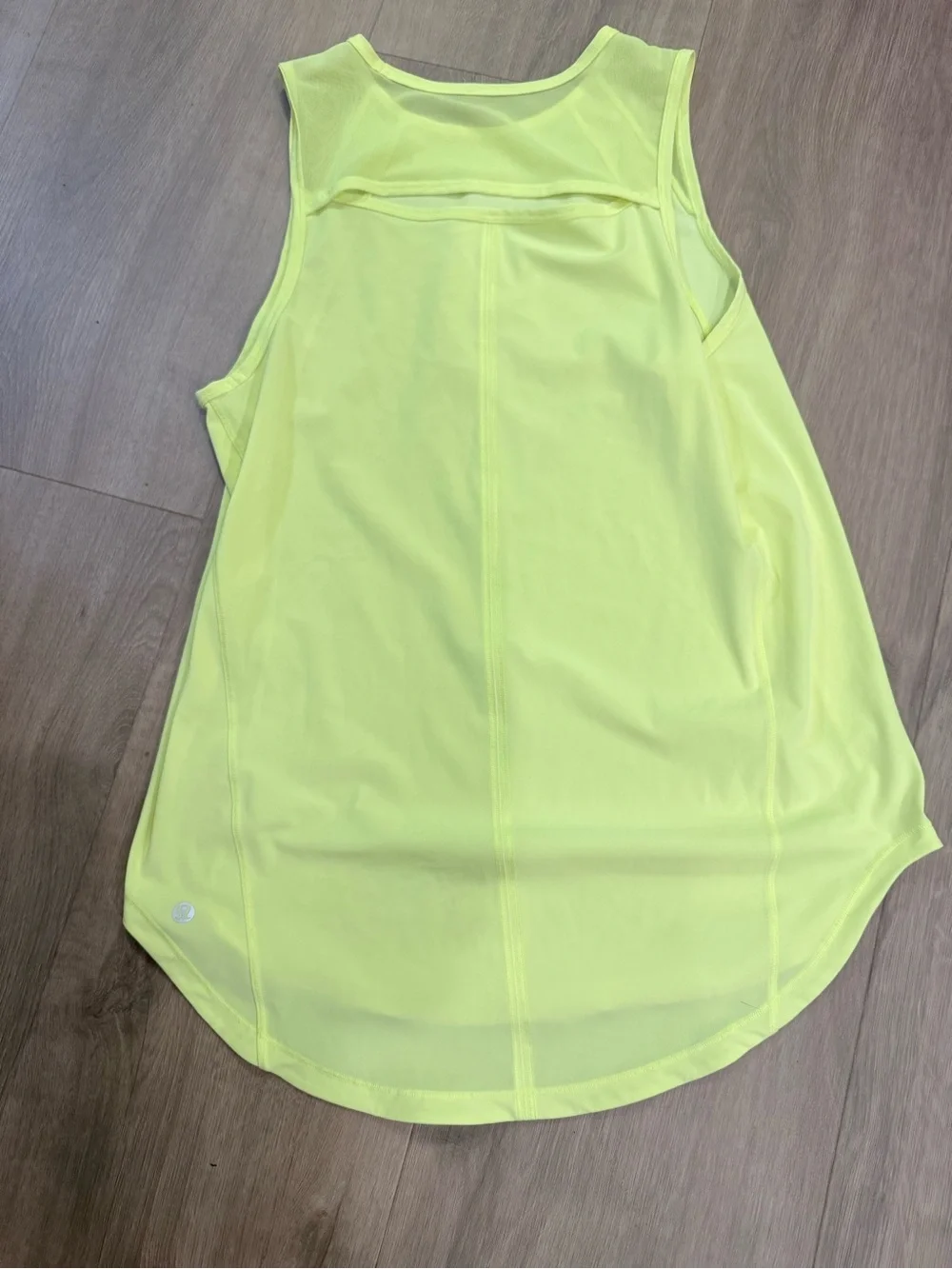 Lululemon Sculpt Tank II Neon Yellow Mesh Running Workout Top Size L